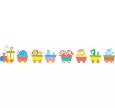 Autocolant de perete tren de animale - TenStickers