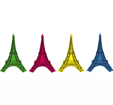 Autocolant de tip pop art eiffel tower paris - TenStickers