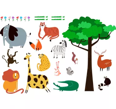 Autocolant dormitor animale sălbatice - TenStickers