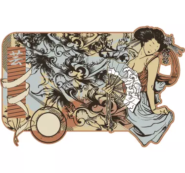 Autocolant modern de ukiyo-e modern japonez - TenStickers