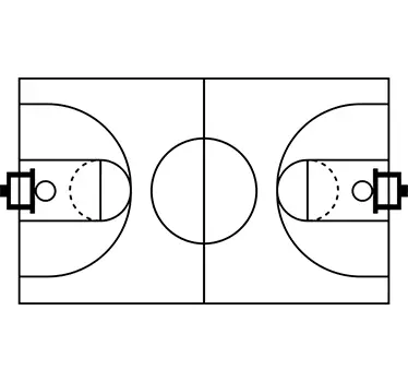 Autocolant monocolor de teren de baschet - TenStickers