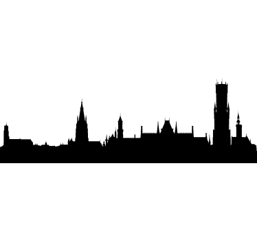 Autocolant oraș contur peisaj urban - TenStickers