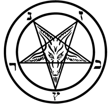 Autocolant satanic de vinil pentagram - TenStickers