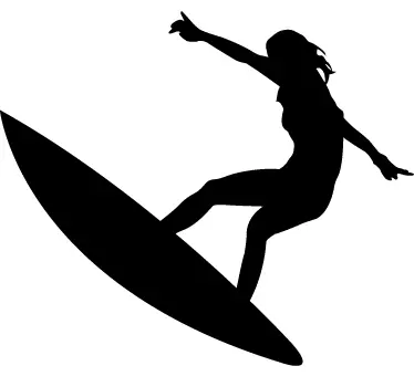 Autocolant silueta surfer fata - TenStickers