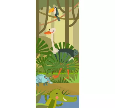 Autocolant ușă de sticlă pentru animale sălbatice - TenStickers