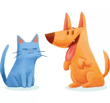 Autocolante de ilustrare pentru pisici și câini - TenStickers