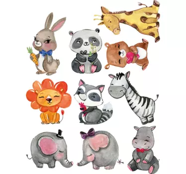 Autocolante pentru ilustrarea animalelor pentru copii - TenStickers