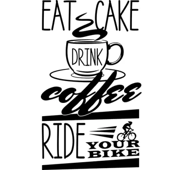 Bea cafea, plimbă-ți autocolantul cu bicicleta - TenStickers