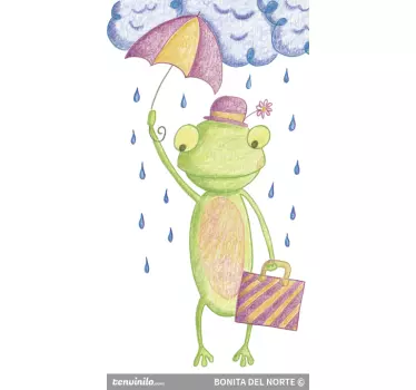 Broasca cu umbrela pentru copii umbrela - TenStickers