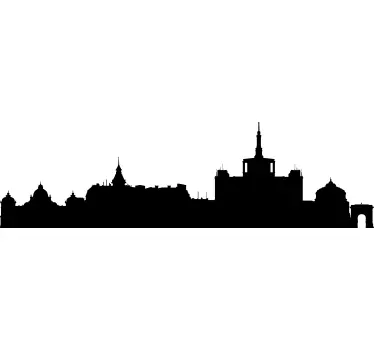 Bucuresti oraș orizontala silueta decalaj perete - TenStickers
