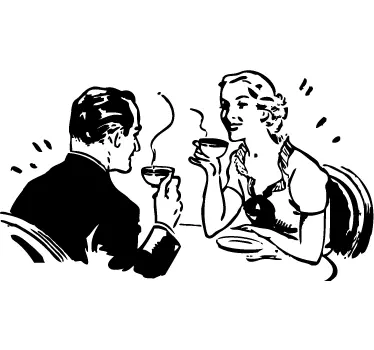Cafea autocolant de perete data - TenStickers