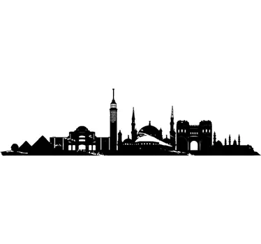 Cairo egypt skyline autocolant cameră de zi perete decor - TenStickers