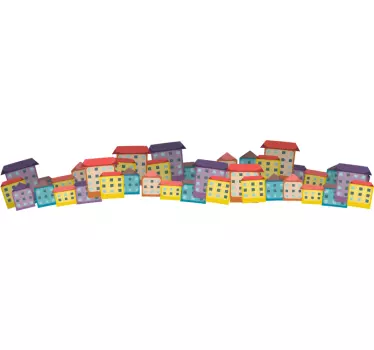 Colorate case de perete autocolant - TenStickers