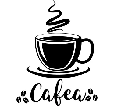 Ceașcă de autocolant de perete de cafea - TenStickers