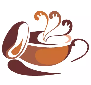 Ceașcă de cafea elegantă ilustrare decal - TenStickers