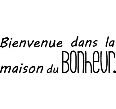 Citat fericire casă text decal perete - TenStickers
