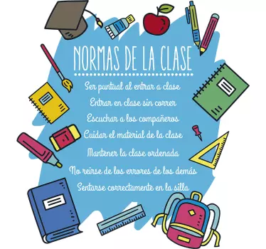 Clasa copiilor reguli autocolant educativ - TenStickers