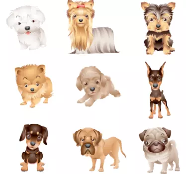 Colecție adorabilă de cățeluș - TenStickers