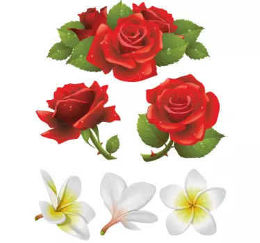 Colecție de decaluri de flori - TenStickers