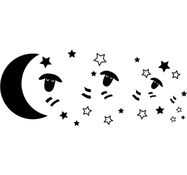 Contează oaie ilustrare artă de perete - TenStickers