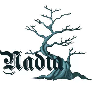 Copac spooky cu autocolant cu numele personalizat de halloween - TenStickers