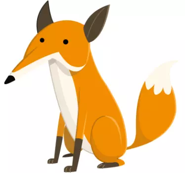 Copii care stau autocolant de perete de vulpe - TenStickers