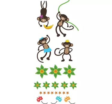 Copii de partid maimuțe perete decal - TenStickers