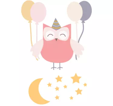 Copii owl party copii decal - TenStickers