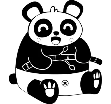 Copii râzând autocolant de perete panda - TenStickers