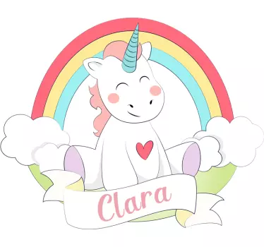 Curcubeu unicorn basm decal perete - TenStickers