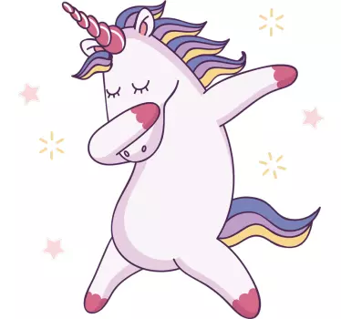 Dans amuzant unicorn ilustrare artă de perete - TenStickers