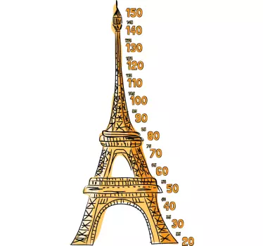 Decalaj grafic al înălțimii turnului eiffel - TenStickers