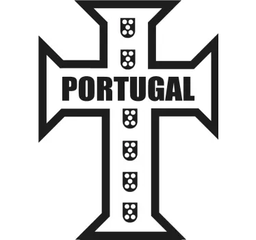 Decalcomanie portugheză cruce auto - TenStickers