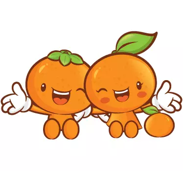 Două autocolante de perete cu clementine fericite - TenStickers