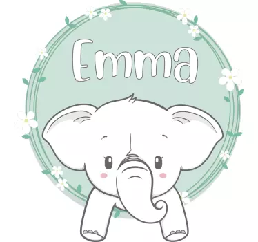 Elefant cu autocolant ușă de sticlă - TenStickers