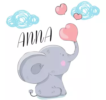 Elefant cu ilustrare autocolant ilustrare - TenStickers