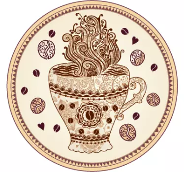 Fierbinte ceasca de autocolant de perete de cafea - TenStickers