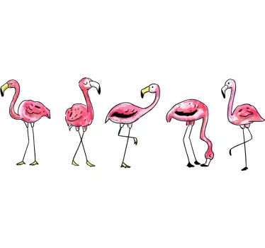 Flamingo autocolant de frontieră de perete - TenStickers