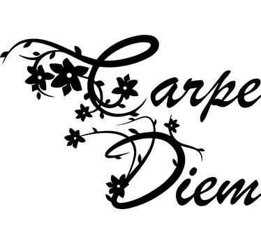 Floral carpe diem sticker de perete - TenStickers