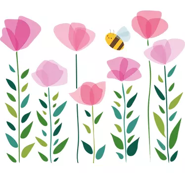 Flori și insecte pentru copii pe perete - TenStickers
