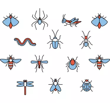 Foi de insecte autocolante de perete animal - TenStickers