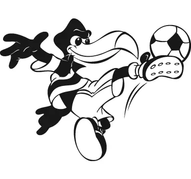 Fotbal pasăre monocrom pentru copii - TenStickers
