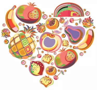 Fructe inima autocolant decorativ - TenStickers