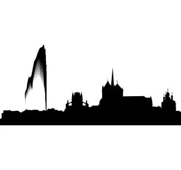 Geneva city skyline silueta decalaj perete - TenStickers