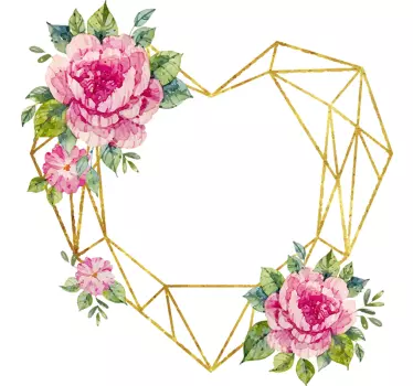 Geometric în formă de inimă cameră de zi perete decor - TenStickers