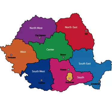Harta autocolantului românesc de perete - TenStickers
