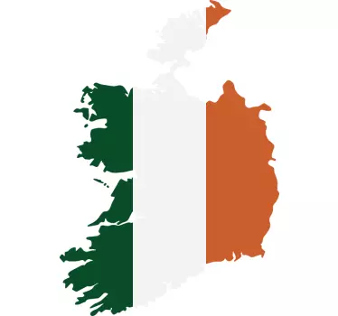 Harta de pavilion a autocolantului de perete din irlanda - TenStickers
