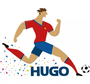 Jucător de fotbal pe perete cu nume - TenStickers