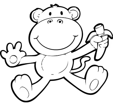 Maimuță cu autocolant de animale sălbatice cu banane - TenStickers