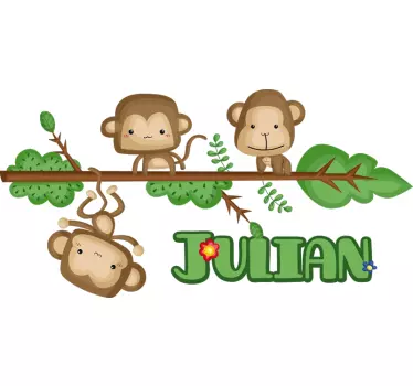 Maimuțe cu autocolant de perete animal - TenStickers